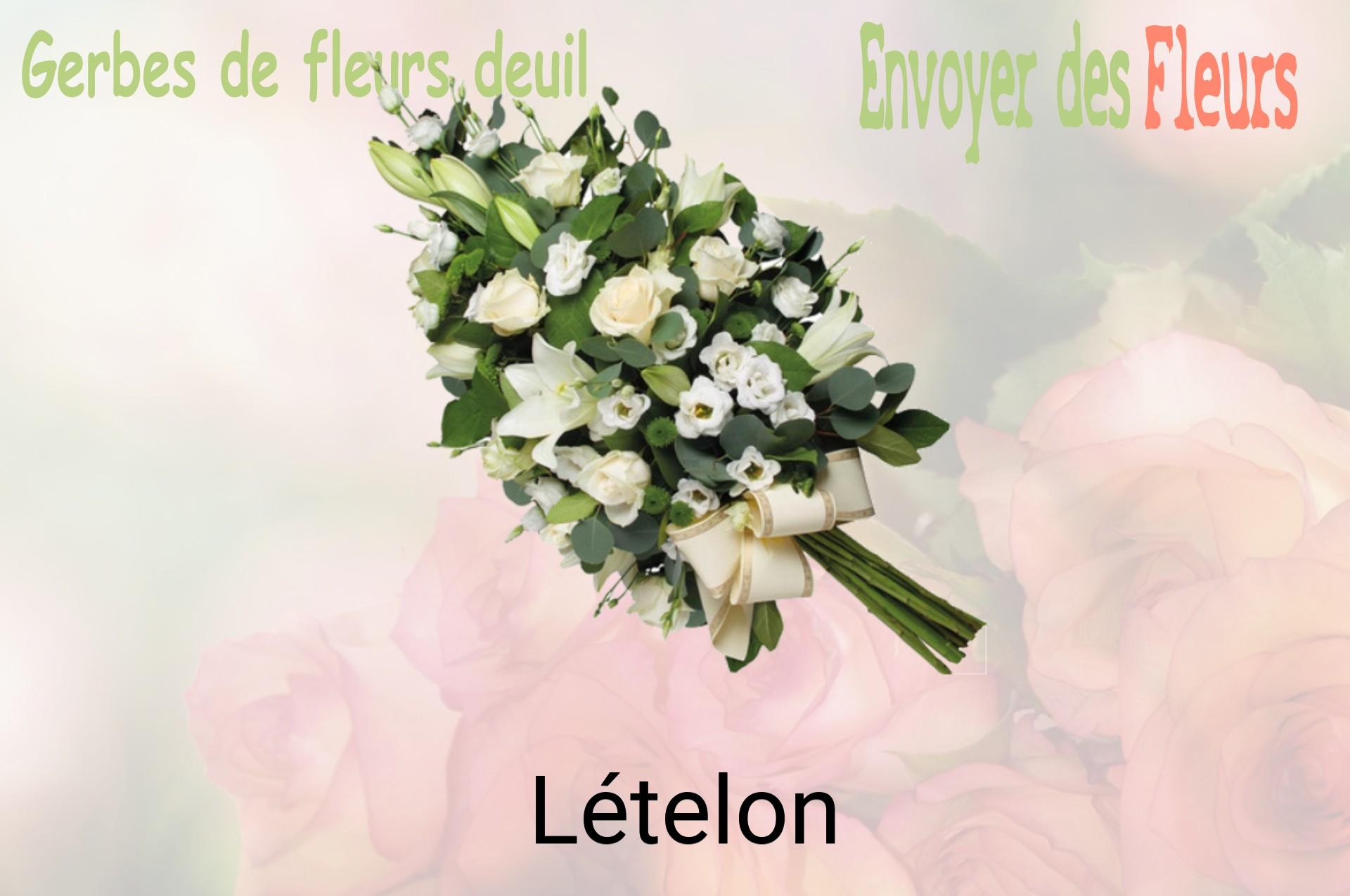 Gerbe de fleurs de deuil livrée à Lételon